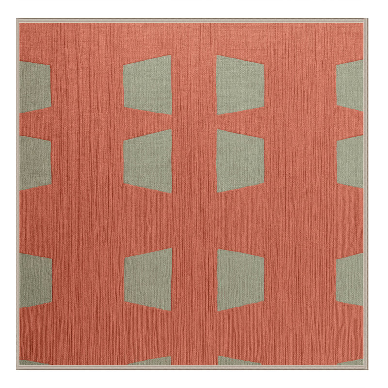 Tapis brun treillis lavable à la machine, Carré 3 pi