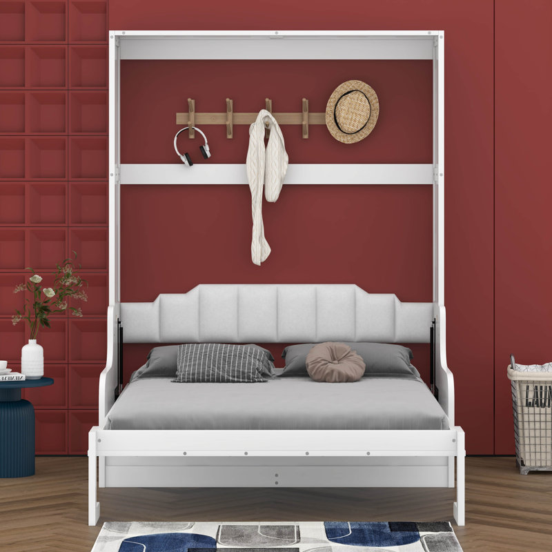 Grand lit escamotable avec coussin Araban, Blanc