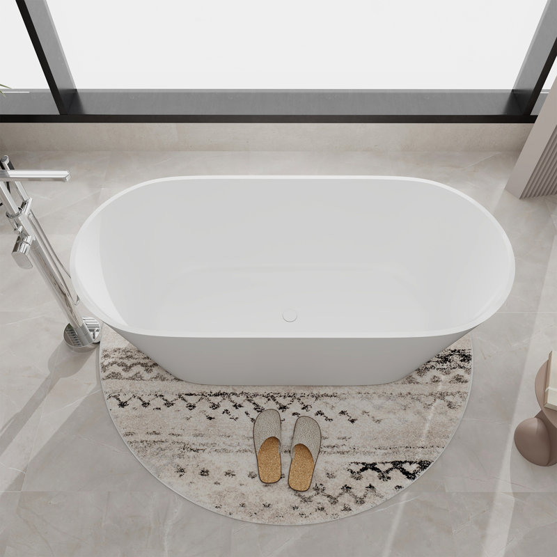 Baignoire de trempage autoportante 63 po x 30 po, Blanc mat