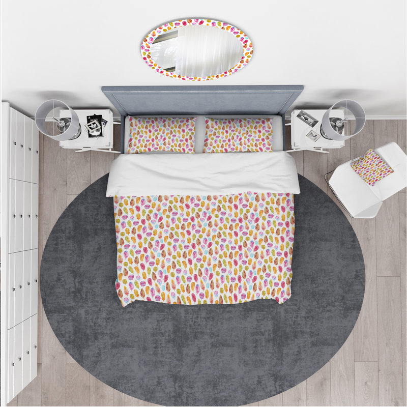Ensemble de housse de couette moderne en microfibre rose, Housse de couette très grand + 2 taies décoratives