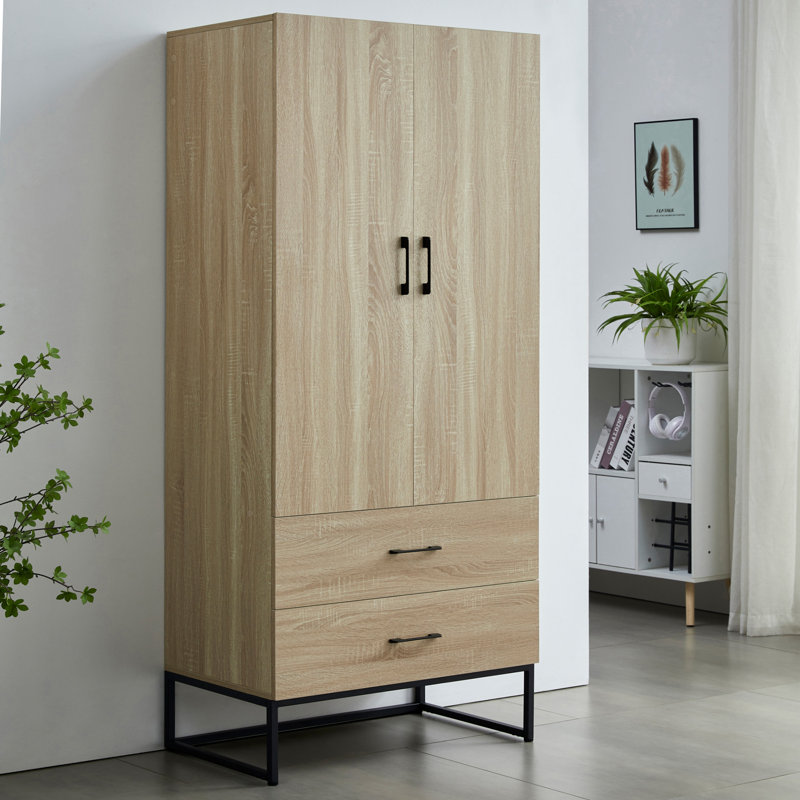 Grande armoire moderne en bois avec base en métal, Sonoma