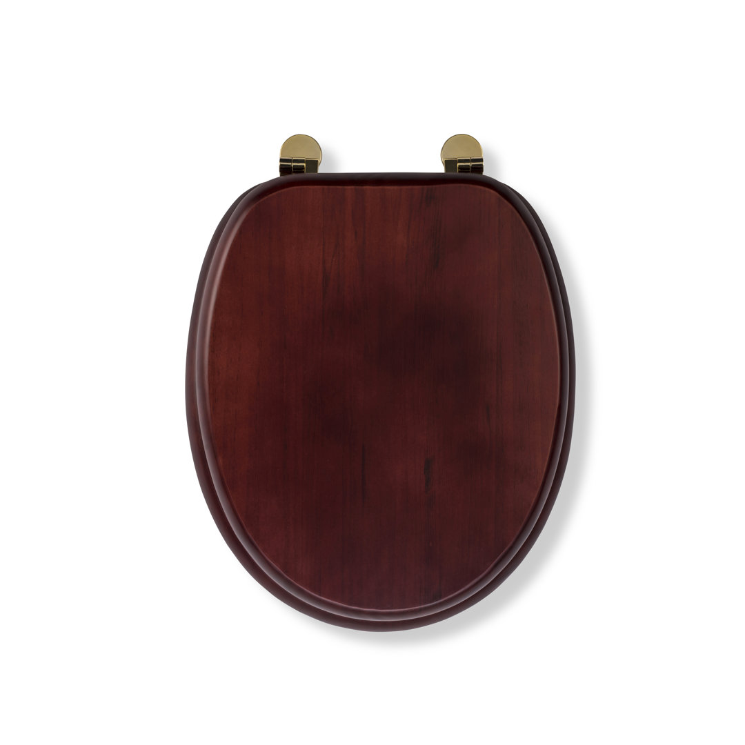 Antique Solid Pine Toilet Seat - Ergonomically Shaped for Comfort, Adjustable Hinges 110-200mm, Brass Fixings, All Fittings Included