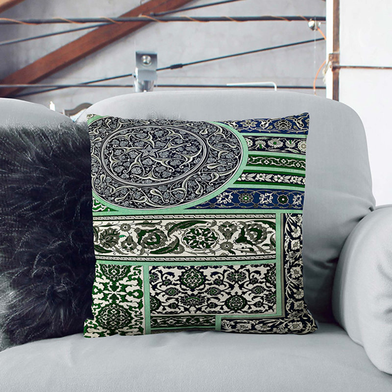 Geometric Square Cushion, 55 x 55 cm, White