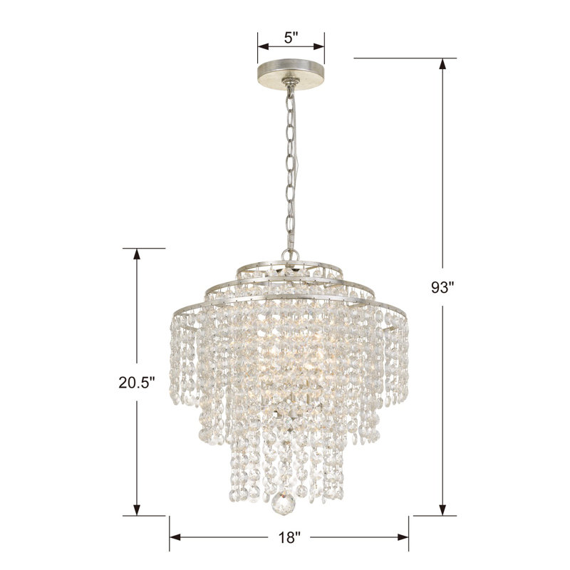 Sandberg 4 - Light Dimmable Tiered Chandelier, Silver