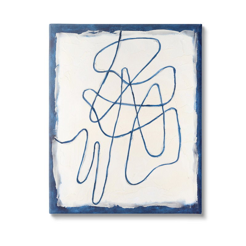 «Blue Line Abstraction Single Photo Frame» par Michael Willett sur toile, H 36 po x l 48 po