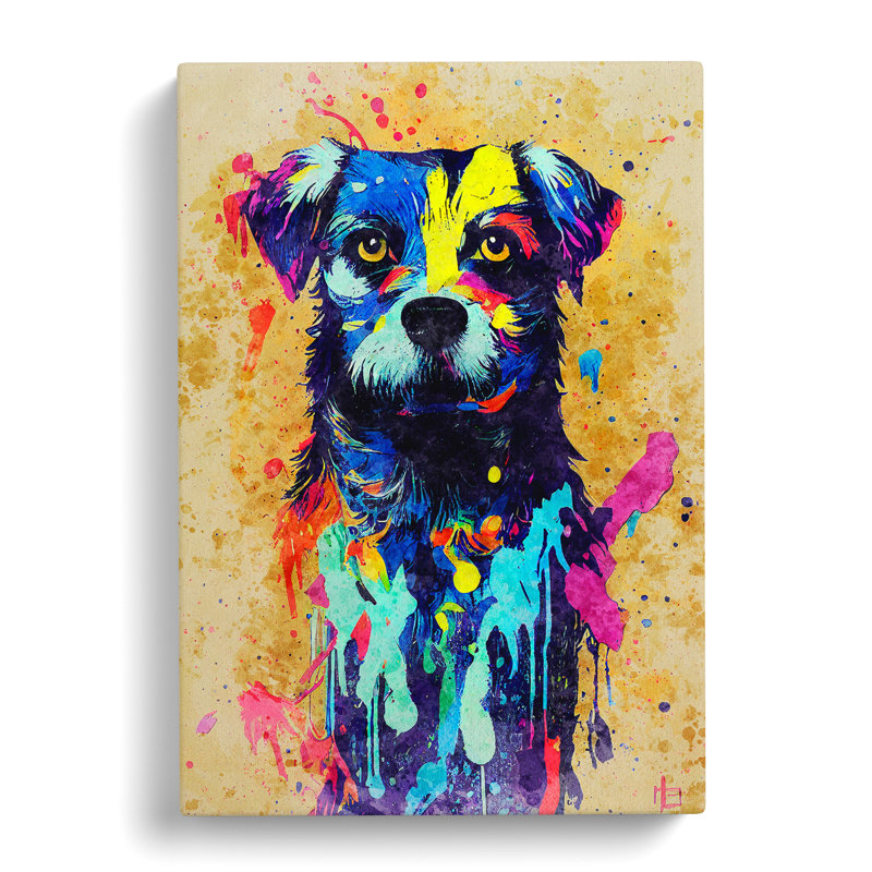 XC1022-1840X Dog Paint Splash No.4 - Wrapped Canvas Print, 50cm H x 35cm W x 3cm D