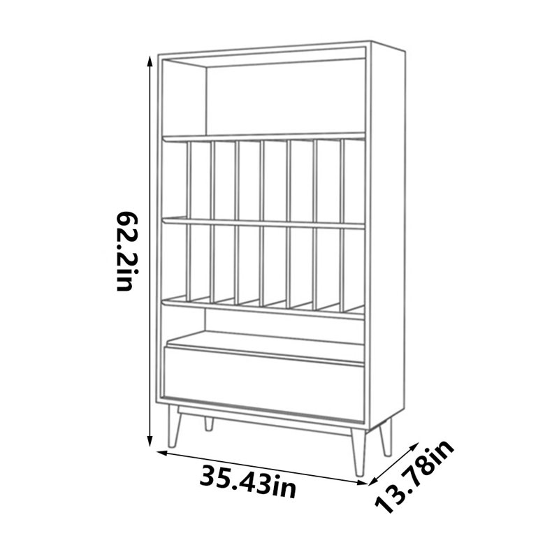 Unique design of solid wood bookcase