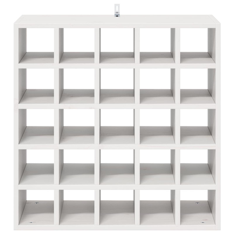 Solid Wood Open Shelving Wine Bottle Rack, White