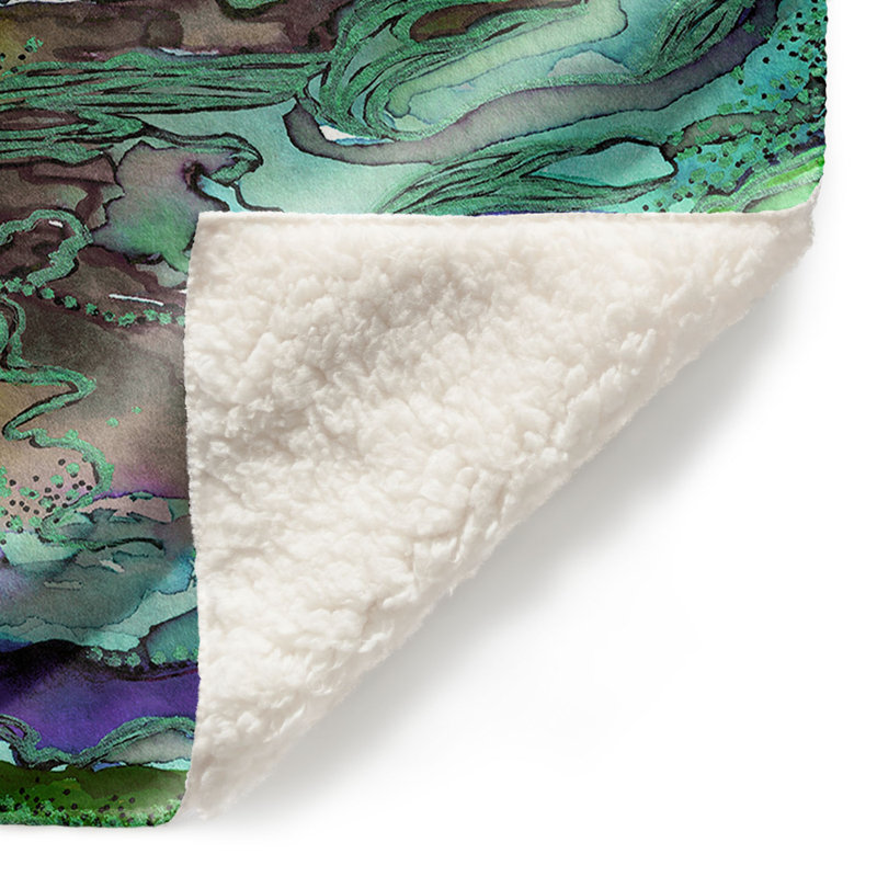 Couverture sherpa doux vert bohemia vi menthe, l 68 po x L 80 po