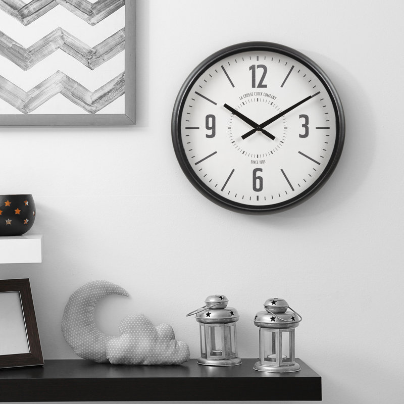Horloge à quartz industrielle 16 "noire