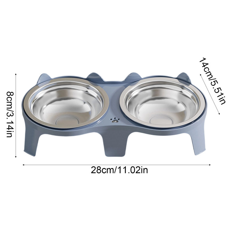 Bol en fer double pour chat, Blue
