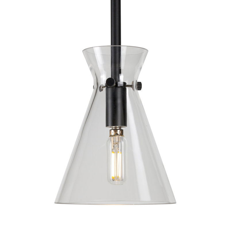 Luminaire suspendu conique à 1 lumière Jaylah, Noir