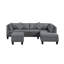 Canapé, chaise et repose-pieds 104,5 po, gris