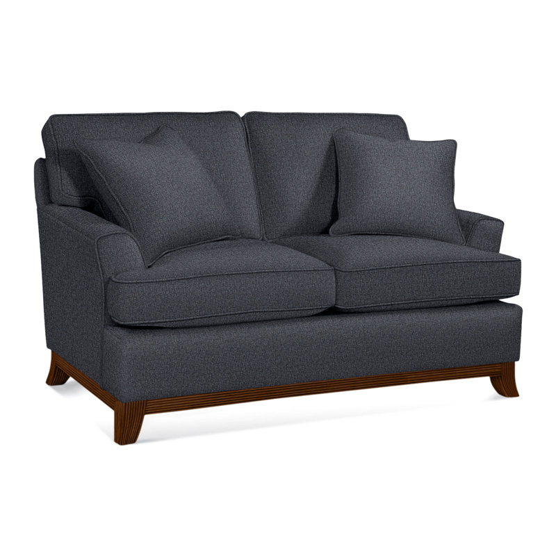 Oaks Way Loveseat, Green Performance Fabric; 0851-54, Coffee Finish