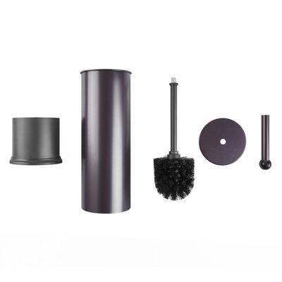 Rust Resistant Bronze Toilet Brush Holder With Lid Perfect Bathroom Bowl Cleaning Set Gift  (1, Bronze Toilet Brush)