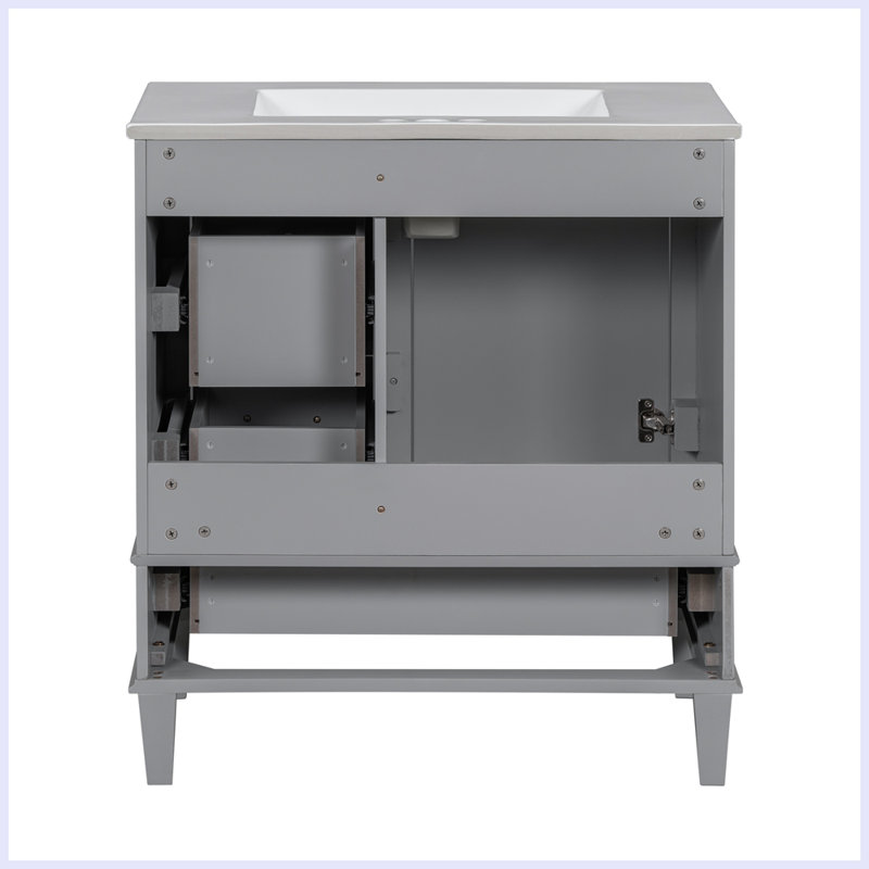 Ensemble d'armoire de salle de bain moderne avec évier, Gris