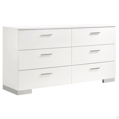 Commode 6 tiroirs ultrabrillante