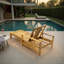 Chaise longue d'extérieur moderne en bois d'acacia avec dossier réglable et coussins profonds, chaise inclinable pour bronzer-115886532