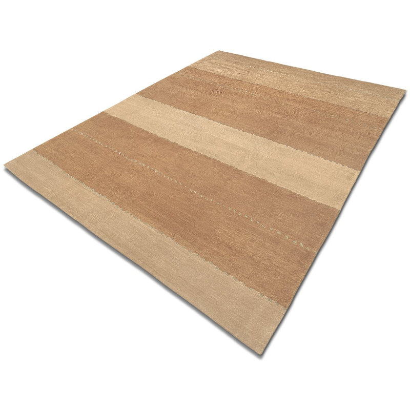 Tapeats Wool Striped Area Rug in Beige/Neutral, Rectangle 6' x 9'