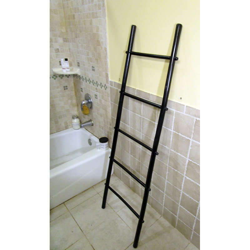 Porte-échelle en bambou 5 pi, Noir