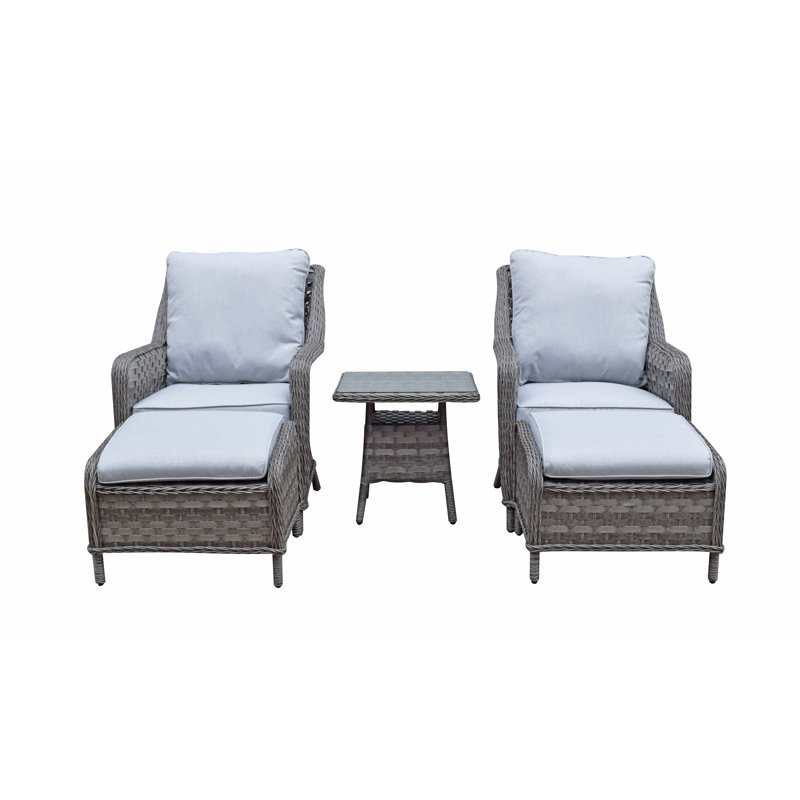 Mary 2 Seater Rattan Conversation Set, Grey, Grey