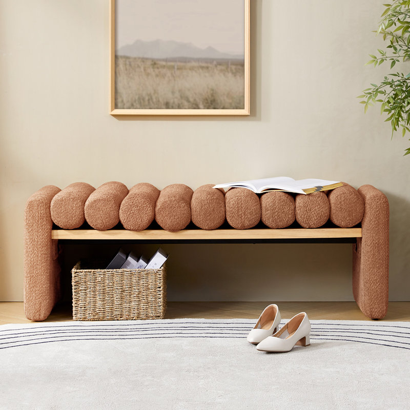 Banc rembourré l 52,5 po avec structure en fer Brame, Coral