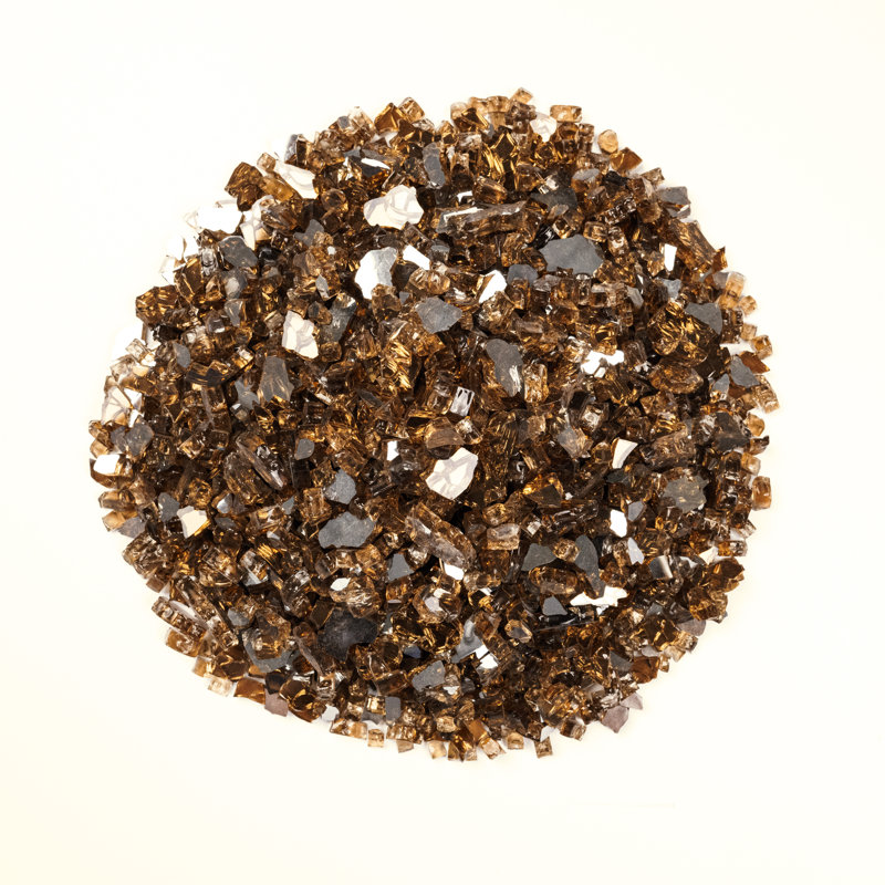 Pyrelis Tempered Fire Glass for Fire Pits and Fireplaces (20 lb. Bag), Rust Ember, 0.5"