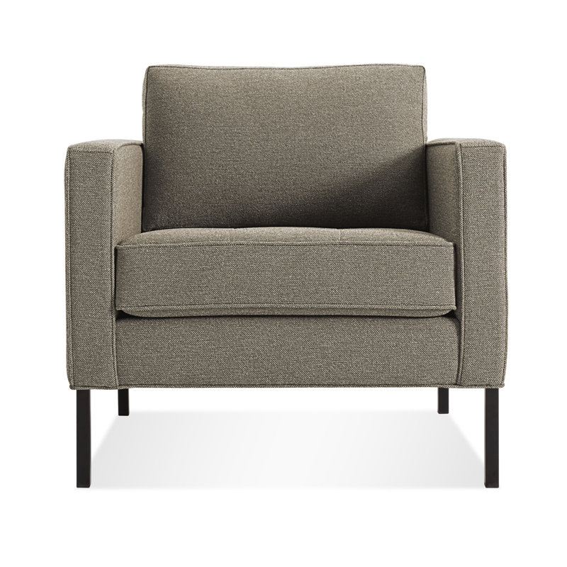 Paramount Tufted Armchair, Black, Otter Velvet Polyester Blend