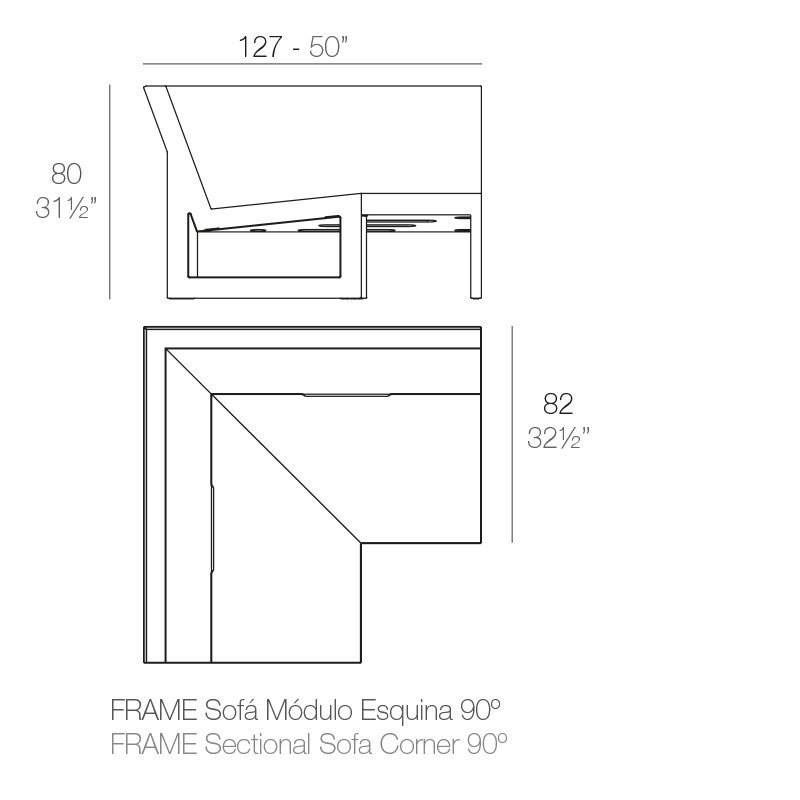 Frame - Sectional Sofa Corner 90° - Basic, White