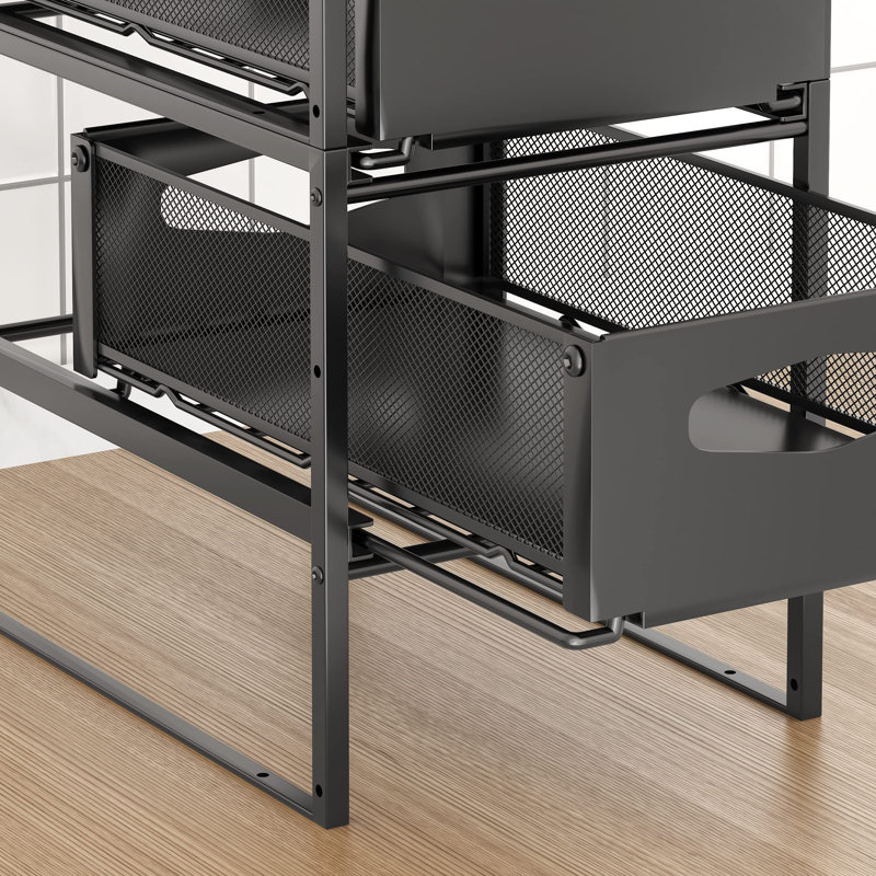 Minelba Steel Pull Out Drawer, Matte Black