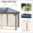 10' x 12' Hardtop Gazebo Canopy with Polycarbonate Roof, Top Vent and Aluminum Frame, Permanent Pavilion Outdoor Gazebo with Netting, for Patio, Garden, Backyard, Deck, Lawn