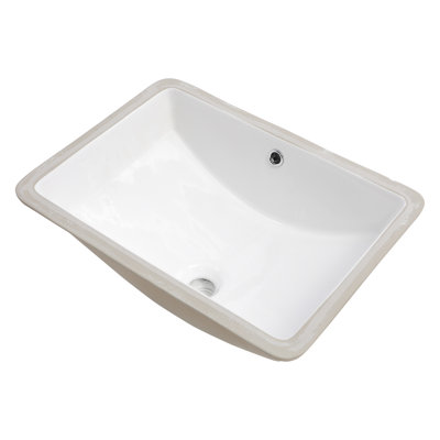 Lavabo en céramique en céramique - Bol profond rectangulaire blanc avec trop-plein, résistance aux acides, meuble-lavabo captivant, pratique pour