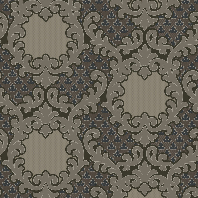 Shadow Leaf Damask - Drywood Wallpaper, Brown