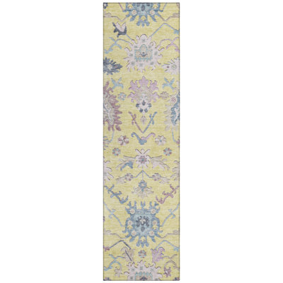 Eugene Gold Washable Indoor-Outdoor Rug - 