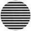 Tapis rond noir et blanc 8 po