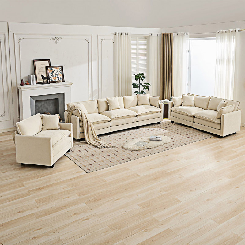 Upholstered Single Sofa, Beige