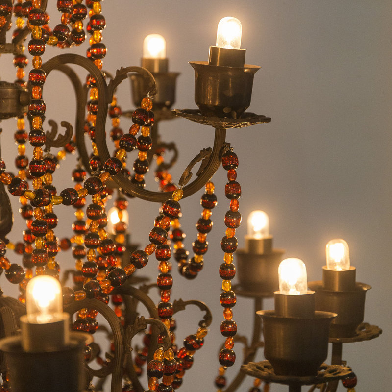 Style bougie lustree 15 lumières classic/traditionnel Nellcote, Claret