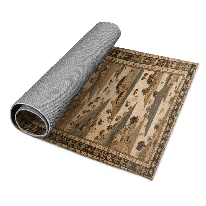 Tapis turc intérieur et extérieur brun, Rectangulaire 3 pi x 5 pi