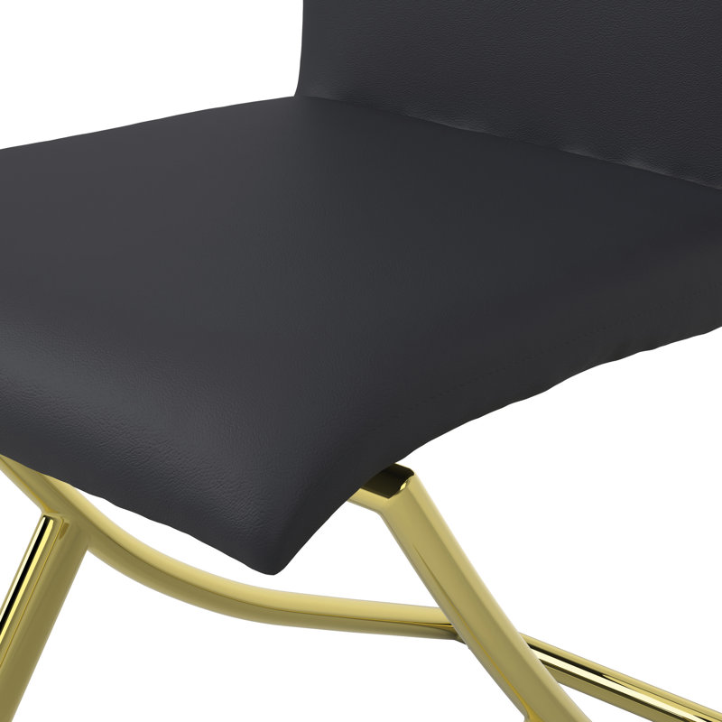 Chaise d'appoint rembourrée Fitchett, Noir