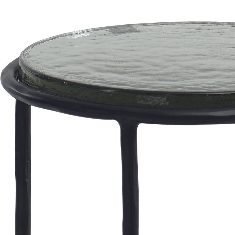 Table de bout en fer, Plateau noir / base noire