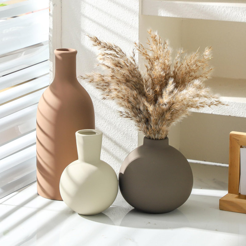 Vase en céramique, Brun / Beige / Gris