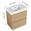 Meuble-lavabo pour salle de bain avec lavabo simple, meuble-lavabo encastré avec tiroir double, meuble-lavabo autoportant, bois d'ingénierie, chêne-772619714
