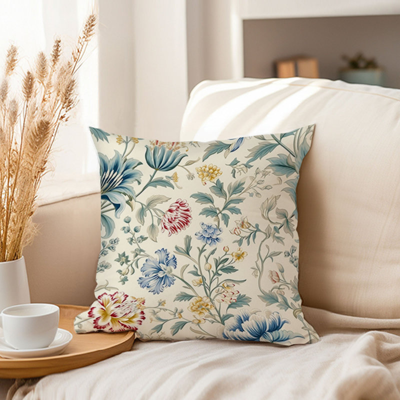 Floral Flowers Pattern IV Cottage & Cottagecore, 18"H x 18"W