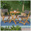 Charming Acacia Wood Bistro Set With Foldable Feature And Stylish Design2 Chairs+1 Table-934336308