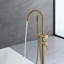 Robinet de baignoire autoportant monocommande à fixation au sol avec douche à main-70838671