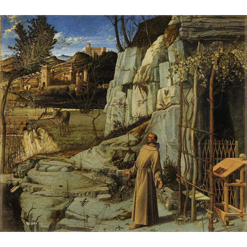 Astoria Grand Bellini, galerie d'art tendue sur toile tendue par Giovanni, St. Francis in Extase 56945, H 28 po x l 31 po