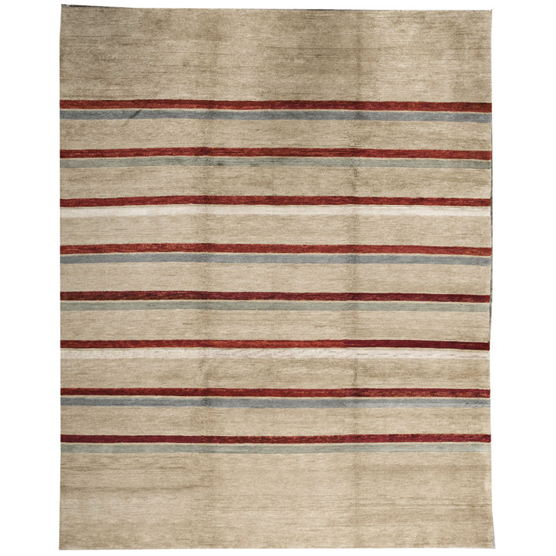 Tapis beige noué à la main de haute qualité