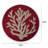 Cloverly 14" Round Beaded Placemats Set of 2 with Coral Design and Satin Back for Dining & Christmas Decor-1455766847