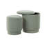 Ottoman Set In Light Green Velvet