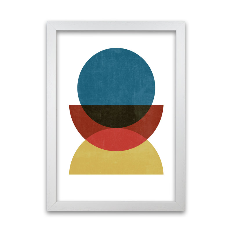 Retro Colourful - Print, White Frame, 59cm H x 42cm W x 3cm D
